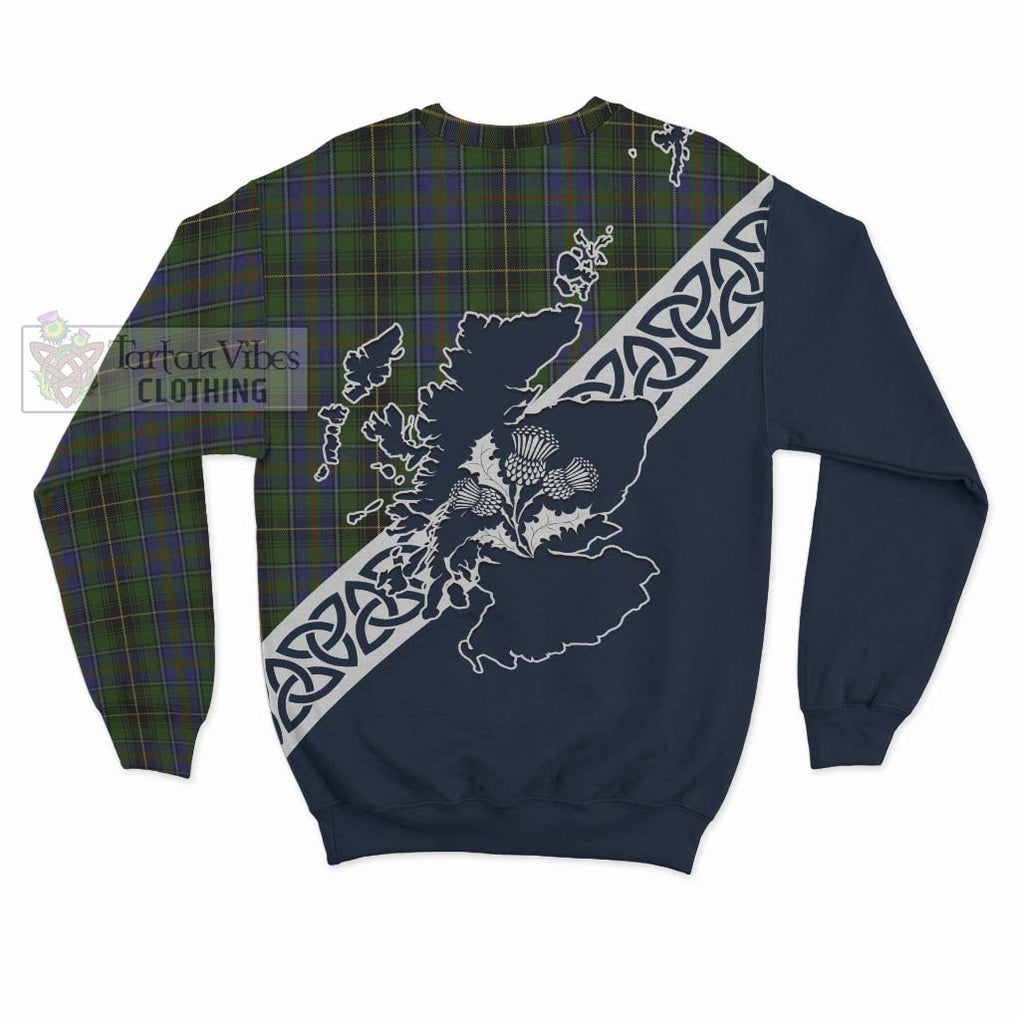 Tartan Vibes Clothing MacInnes (McInnes) Tartan Sweatshirt Featuring Thistle and Scotland Map