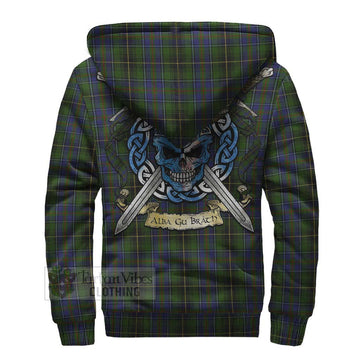 MacInnes (McInnes) Tartan Sherpa Hoodie with Family Crest Celtic Skull Style