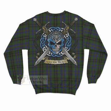 MacInnes (McInnes) Tartan Sweatshirt with Family Crest Celtic Skull Style