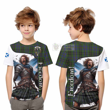 MacInnes (McInnes) Crest Tartan Kid T-Shirt Inspired by the Freedom of Scottish Warrior