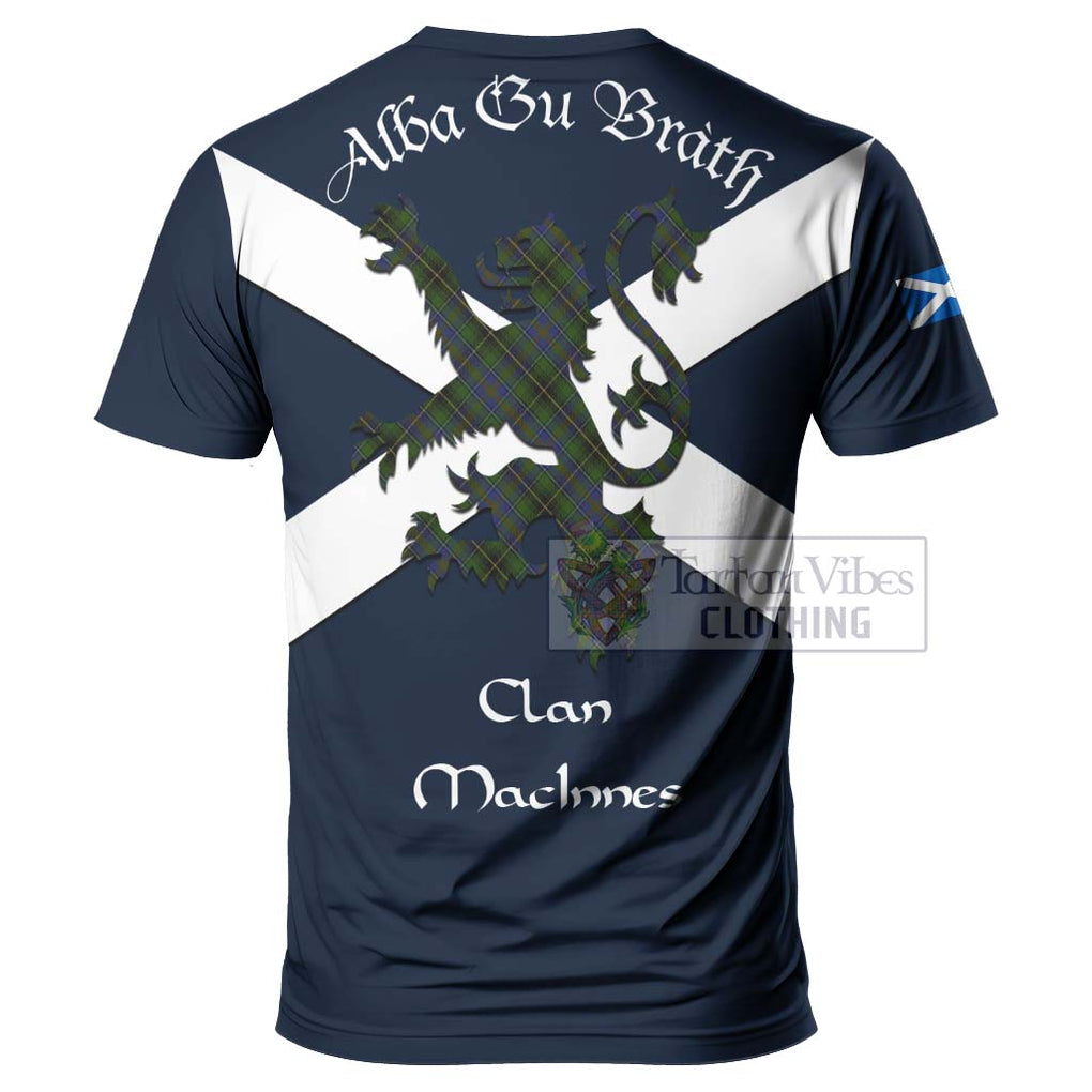 Tartan Vibes Clothing MacInnes (McInnes) Tartan Lion Rampant T-Shirt – Proudly Display Your Heritage with Alba Gu Brath and Clan Name