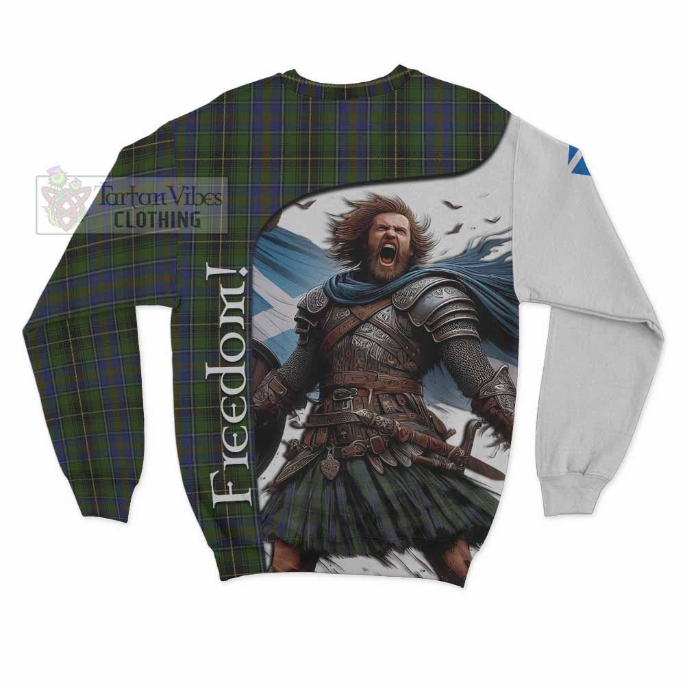 Tartan Vibes Clothing MacInnes (McInnes) Crest Tartan Sweatshirt Inspired by the Freedom of Scottish Warrior