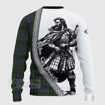 MacInnes (McInnes) Tartan Clan Crest Knitted Sweater with Highlander Warrior Celtic Style