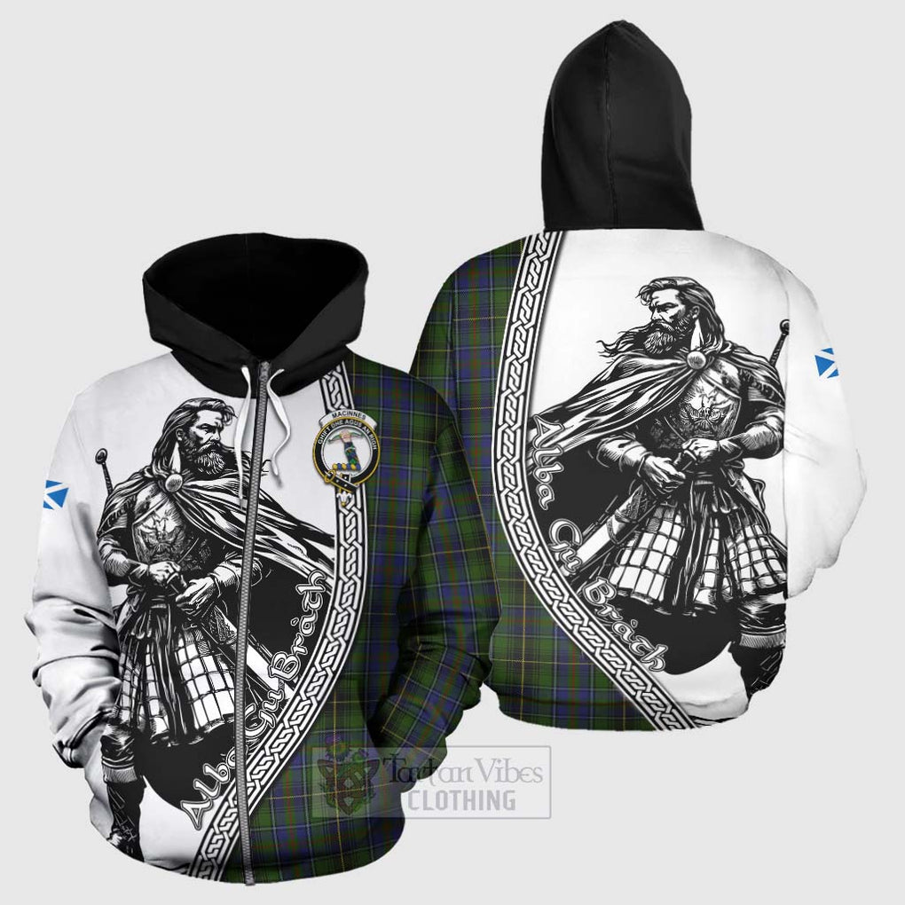 Tartan Vibes Clothing MacInnes (McInnes) Tartan Clan Crest Hoodie with Highlander Warrior Celtic Style