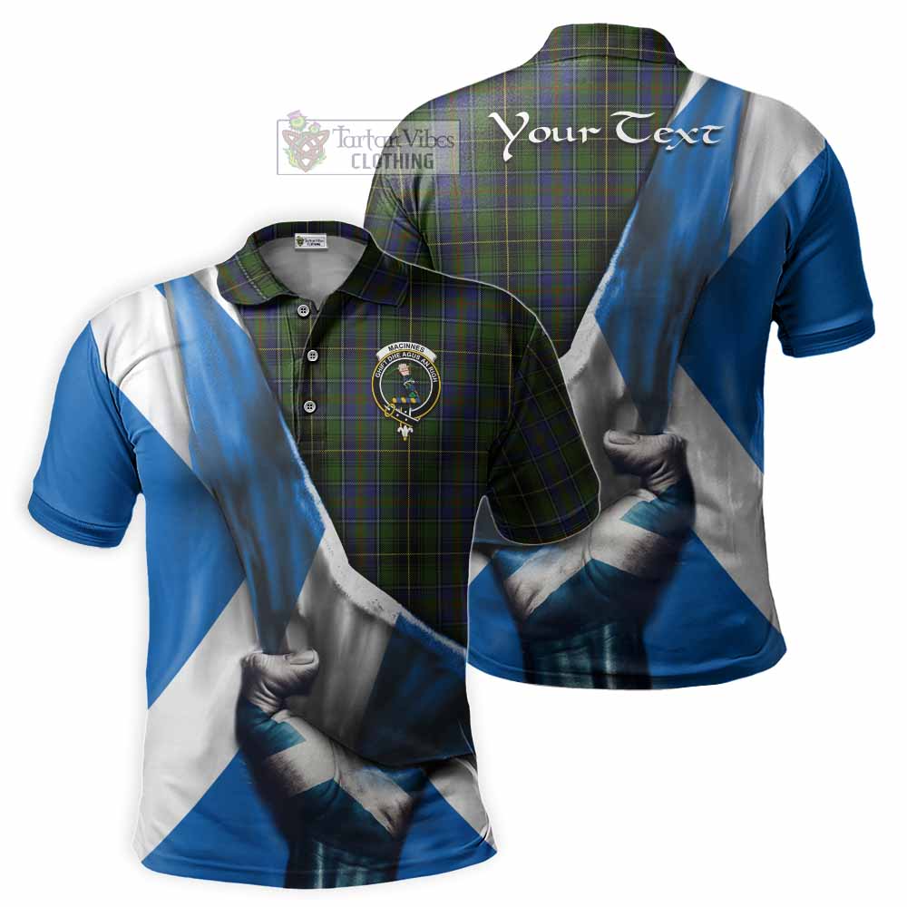 Tartan Vibes Clothing MacInnes (McInnes) Tartan Polo Shirt with Family Crest Scotland Patriotic Style