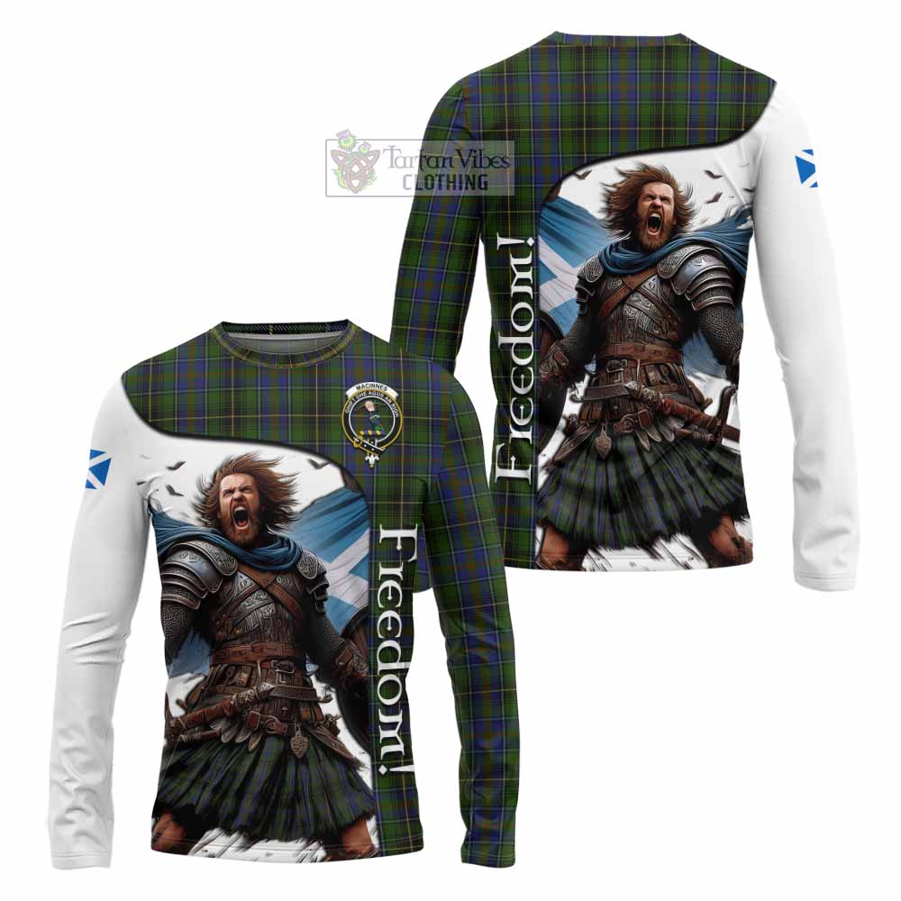 Tartan Vibes Clothing MacInnes (McInnes) Crest Tartan Long Sleeve T-Shirt Inspired by the Freedom of Scottish Warrior