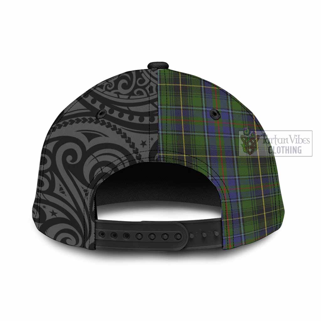 Tartan Vibes Clothing MacInnes (McInnes) Tartan Classic Cap with New Zealand Silver Fern Half Style