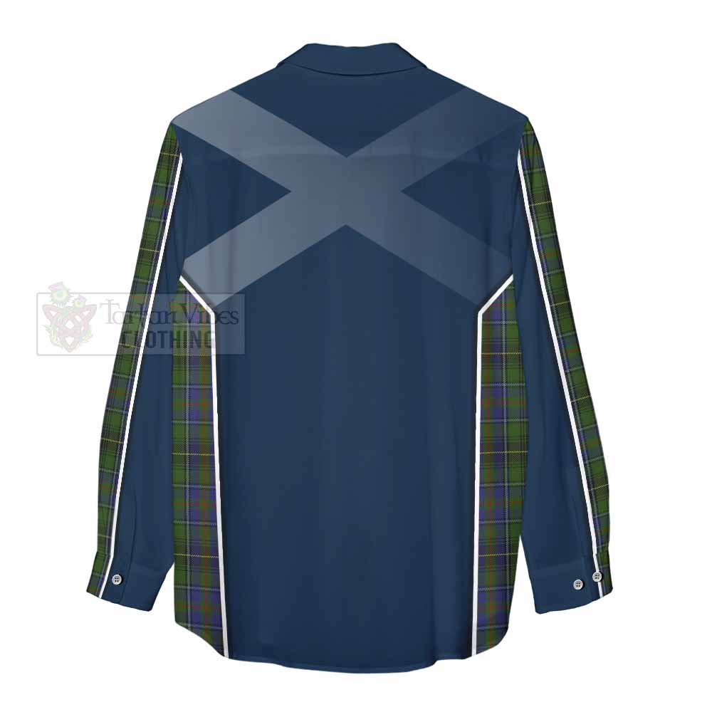 Tartan Vibes Clothing MacInnes (McInnes) Tartan Women's Casual Shirt with Family Crest and Lion Rampant Vibes Sport Style