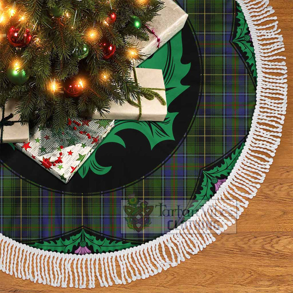 Tartan Vibes Clothing MacInnes (McInnes) Tartan Christmas Tree Skirt Scottish Thistle Style