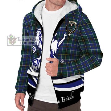 MacInnes Modern Tartan Sherpa Hoodie with Alba Gu Brath Regal Lion Emblem