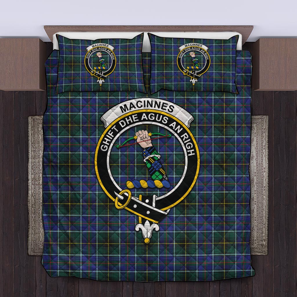 MacInnes Modern Tartan Quilt Bed Set with Family Crest Twin - Tartan Vibes Clothing