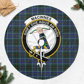 MacInnes Modern Tartan Christmas Tree Skirt with Family Crest