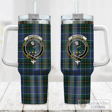 MacInnes Modern Tartan and Family Crest Tumbler with Handle