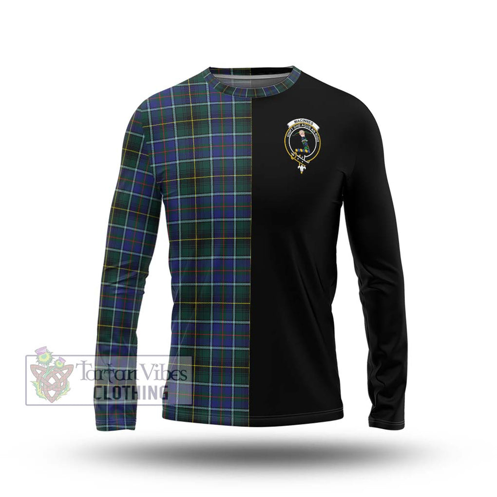 MacInnes Modern Tartan Long Sleeve T-Shirt with Family Crest and Half Of Me Style Unisex - Tartanvibesclothing Shop