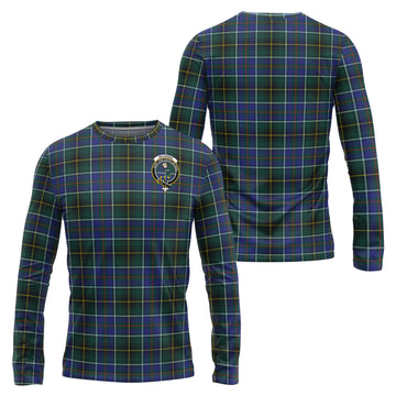 MacInnes Modern Tartan Long Sleeve T-Shirt with Family Crest