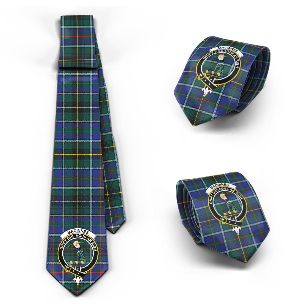 MacInnes Modern Tartan Classic Necktie with Family Crest Necktie One Size - Tartan Vibes Clothing