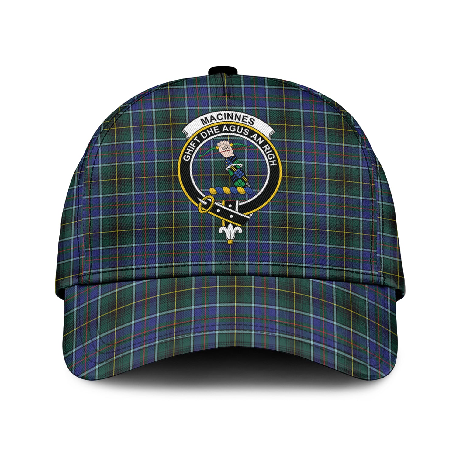 MacInnes Modern Tartan Classic Cap with Family Crest Classic Cap Universal Fit - Tartan Vibes Clothing