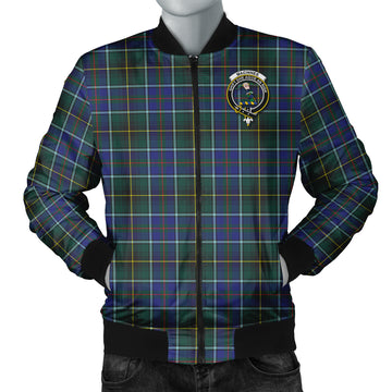 MacInnes Modern Tartan Bomber Jacket with Family Crest