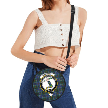 MacInnes Modern Tartan Round Satchel Bags with Family Crest