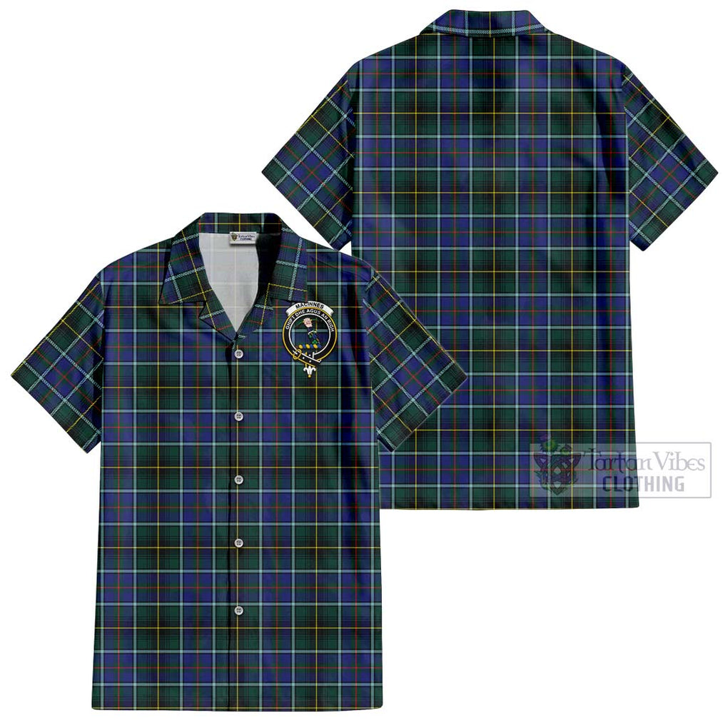 MacInnes Modern Tartan Cotton Hawaiian Shirt with Family Crest Kid - Tartan Vibes Clothing