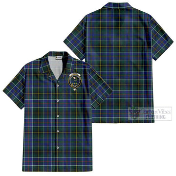 MacInnes Modern Tartan Cotton Hawaiian Shirt with Family Crest