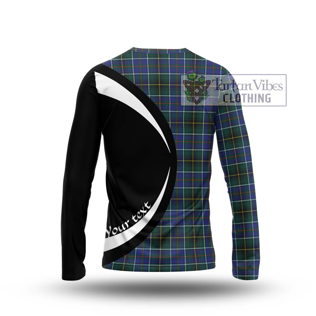 MacInnes Modern Tartan Long Sleeve T-Shirt with Family Crest Circle Style - Tartan Vibes Clothing