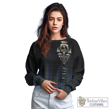 MacInnes Modern Tartan Sweatshirt Featuring Alba Gu Brath Family Crest Celtic Inspired