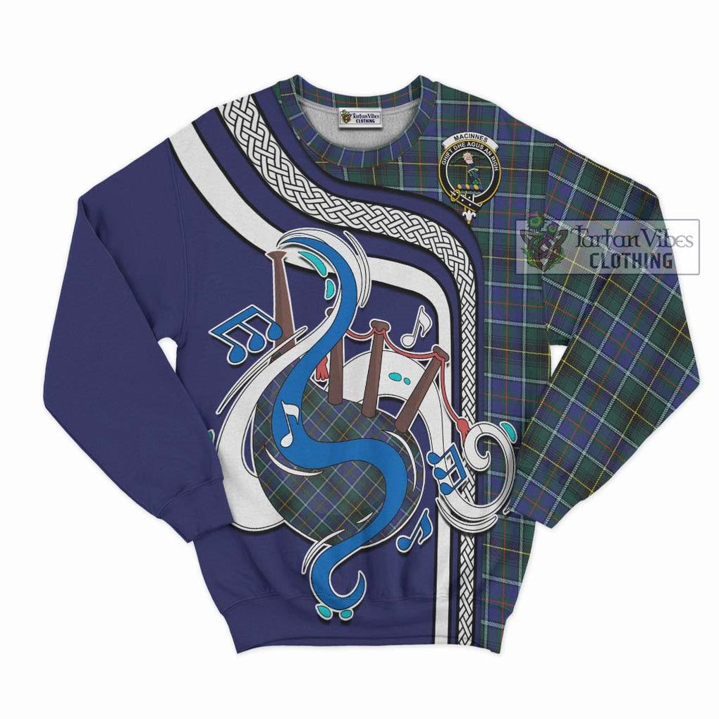 Tartan Vibes Clothing MacInnes Modern Tartan Sweatshirt with Epic Bagpipe Style