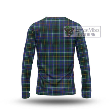 MacInnes Modern Tartan Long Sleeve T-Shirt with Family Crest DNA In Me Style