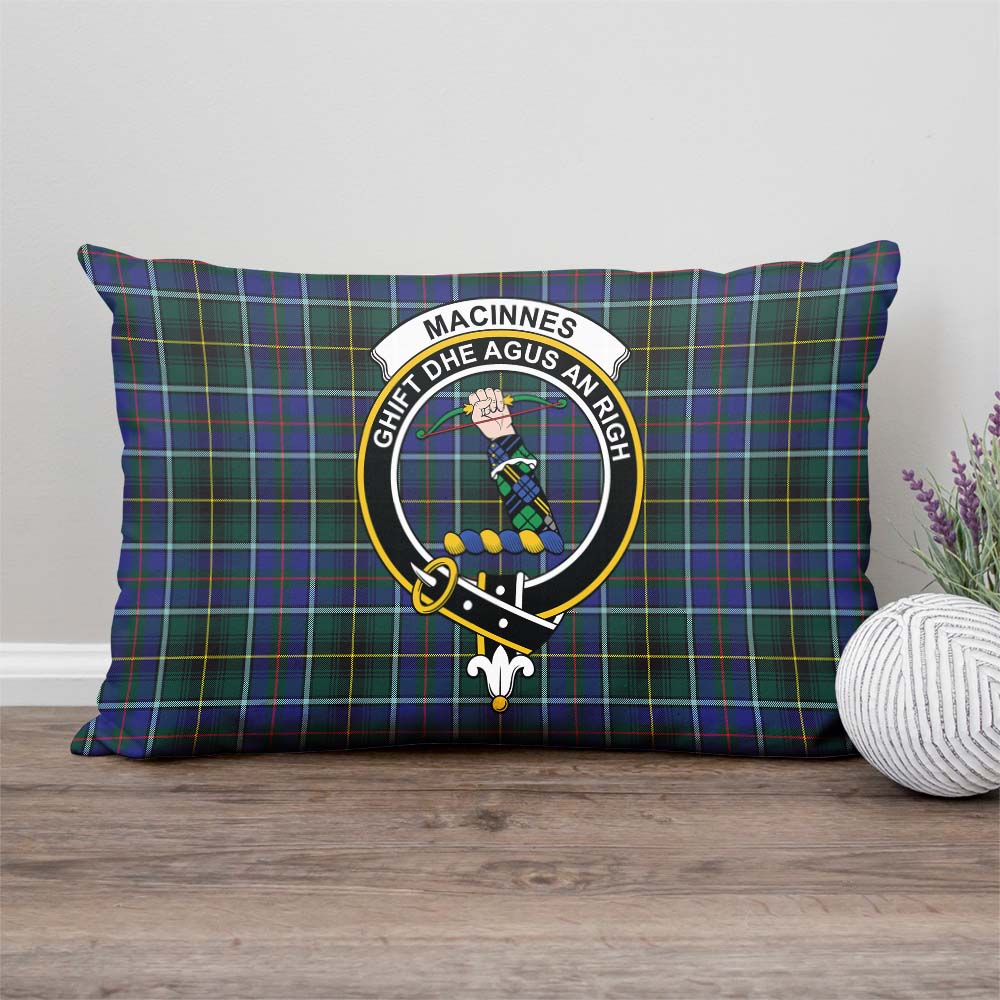 MacInnes Modern Tartan Pillow Cover with Family Crest Rectangle Pillow Cover - Tartanvibesclothing