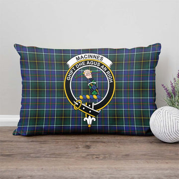 MacInnes Modern Tartan Pillow Cover with Family Crest