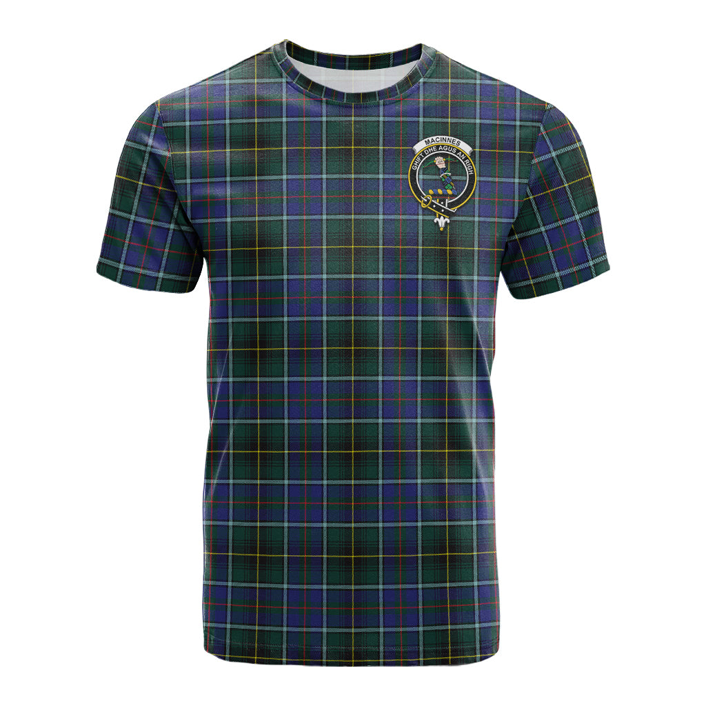 MacInnes Modern Tartan T-Shirt with Family Crest - Tartan Vibes Clothing