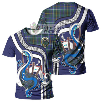 MacInnes Modern Tartan T-Shirt with Epic Bagpipe Style