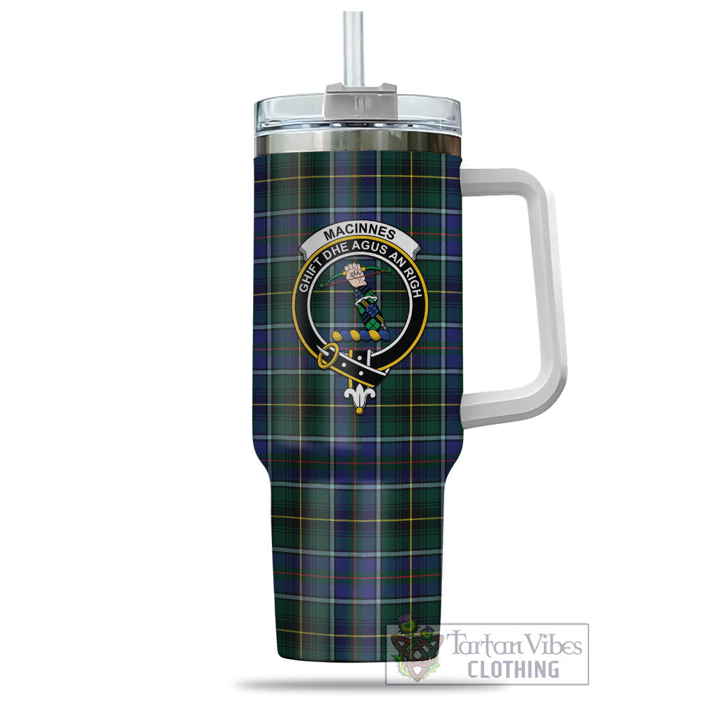 Tartan Vibes Clothing MacInnes Modern Tartan and Family Crest Tumbler with Handle