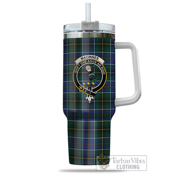 MacInnes Modern Tartan and Family Crest Tumbler with Handle