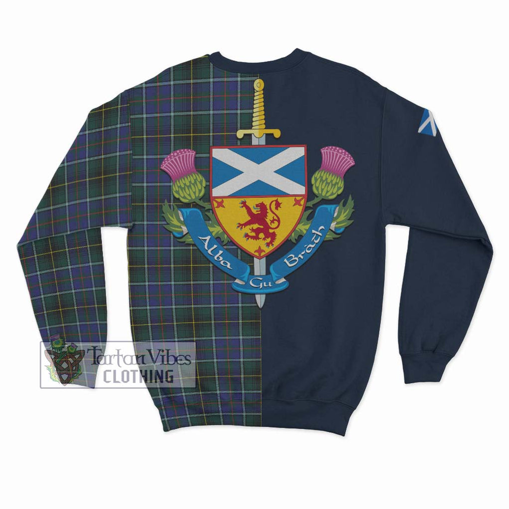 Tartan Vibes Clothing MacInnes Modern Tartan Sweatshirt with Scottish Lion Royal Arm Half Style