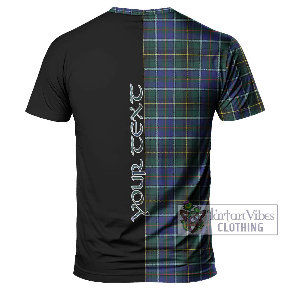 MacInnes Modern Tartan T-Shirt with Family Crest and Half Of Me Style - Tartanvibesclothing Shop