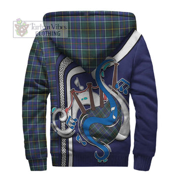 MacInnes Modern Tartan Sherpa Hoodie with Epic Bagpipe Style