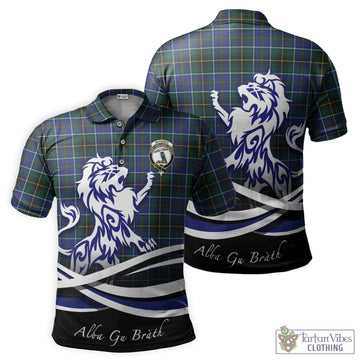 MacInnes Modern Tartan Polo Shirt with Alba Gu Brath Regal Lion Emblem