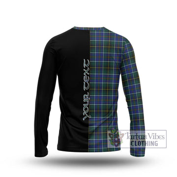 MacInnes Modern Tartan Long Sleeve T-Shirt with Family Crest and Half Of Me Style