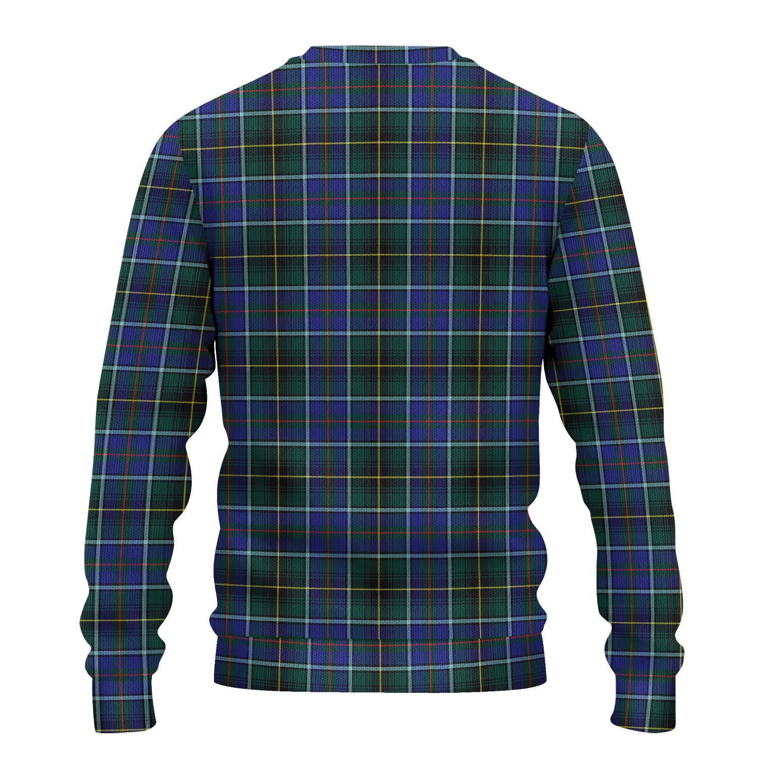 MacInnes Modern Tartan Knitted Sweater with Family Crest - Tartanvibesclothing