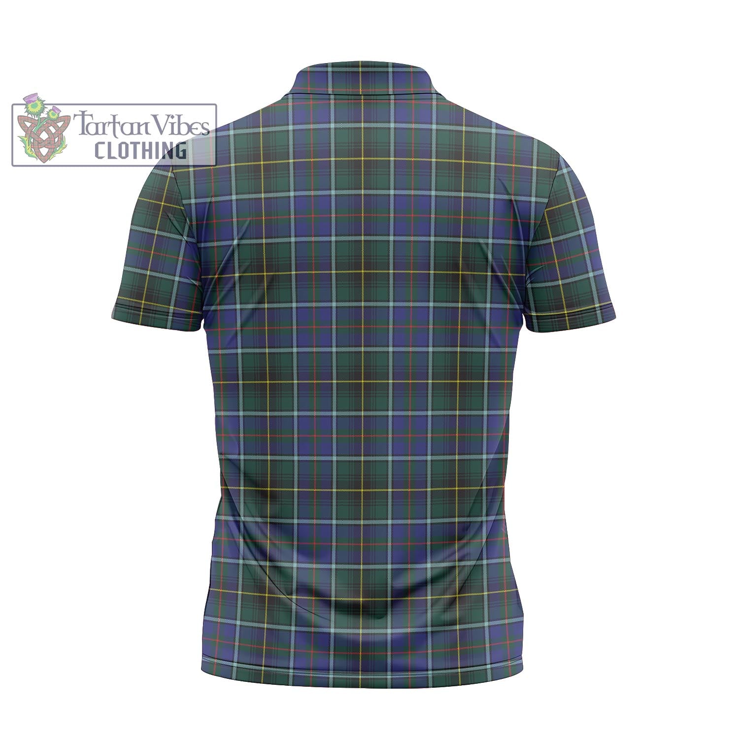 Tartan Vibes Clothing MacInnes Modern Tartan Zipper Polo Shirt with Family Crest