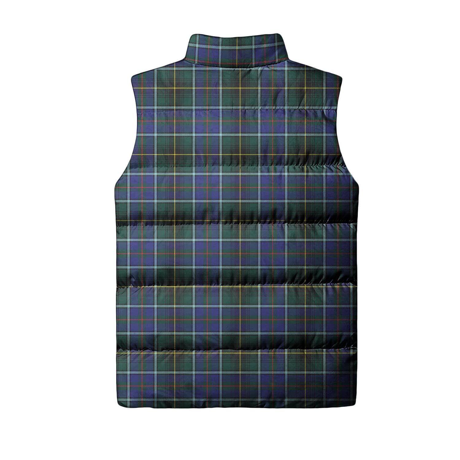 MacInnes Modern Tartan Sleeveless Puffer Jacket with Family Crest - Tartanvibesclothing