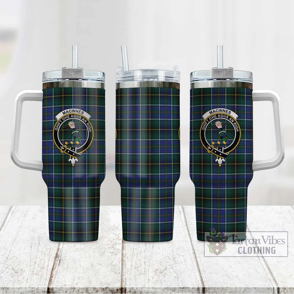 Tartan Vibes Clothing MacInnes Modern Tartan and Family Crest Tumbler with Handle