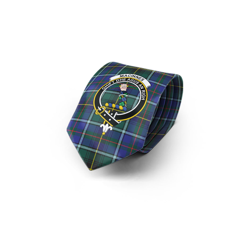 MacInnes Modern Tartan Classic Necktie with Family Crest - Tartan Vibes Clothing