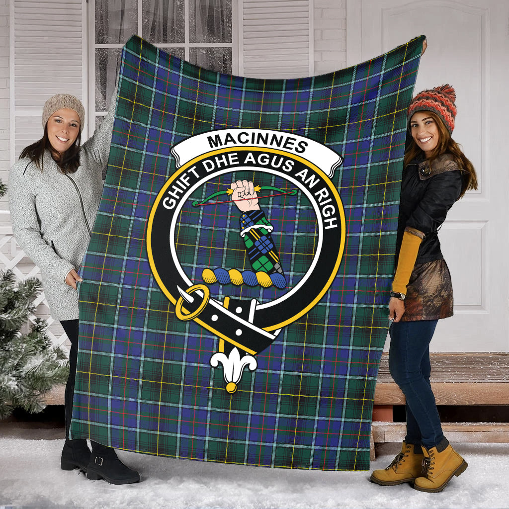 macinnes-modern-tartab-blanket-with-family-crest