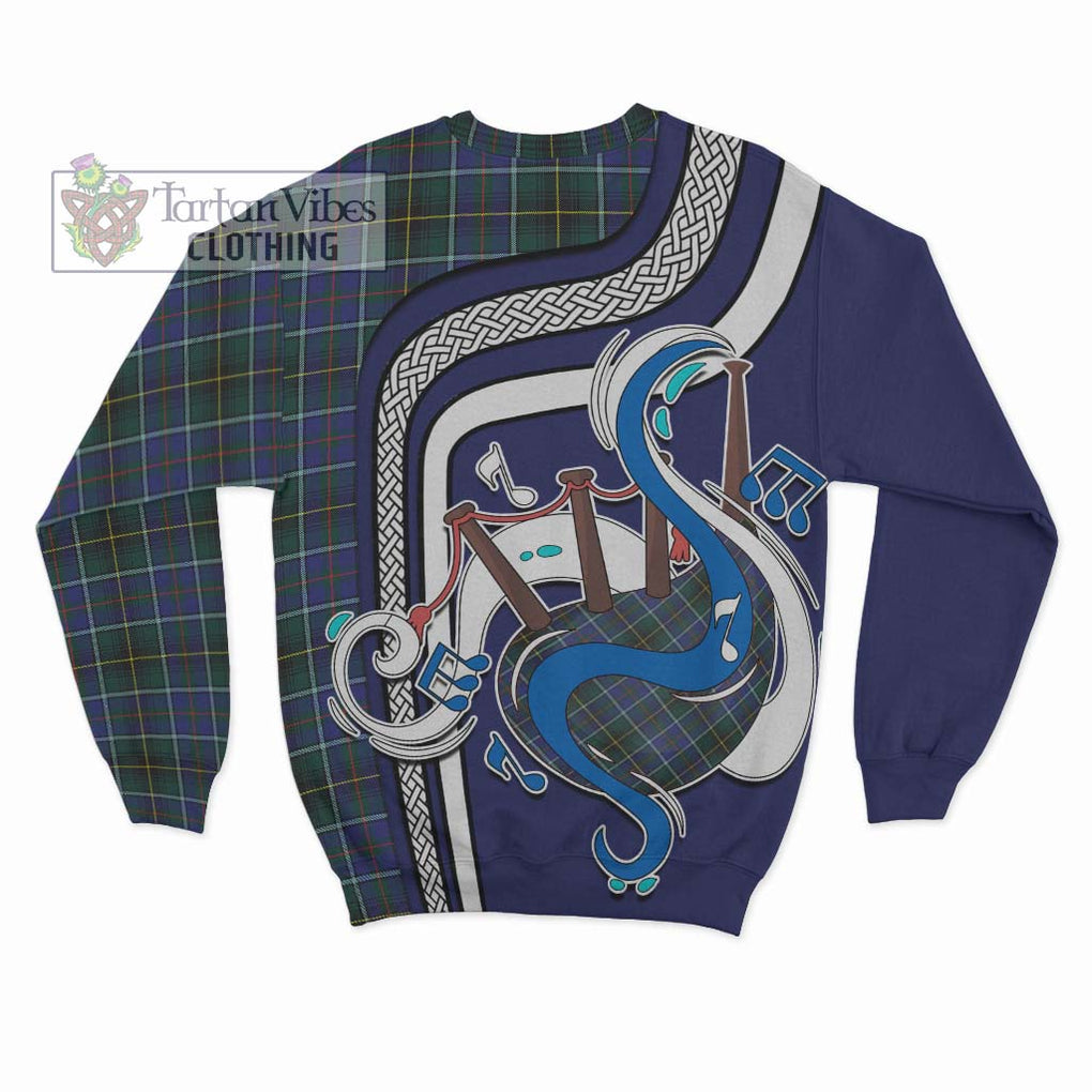 Tartan Vibes Clothing MacInnes Modern Tartan Sweatshirt with Epic Bagpipe Style