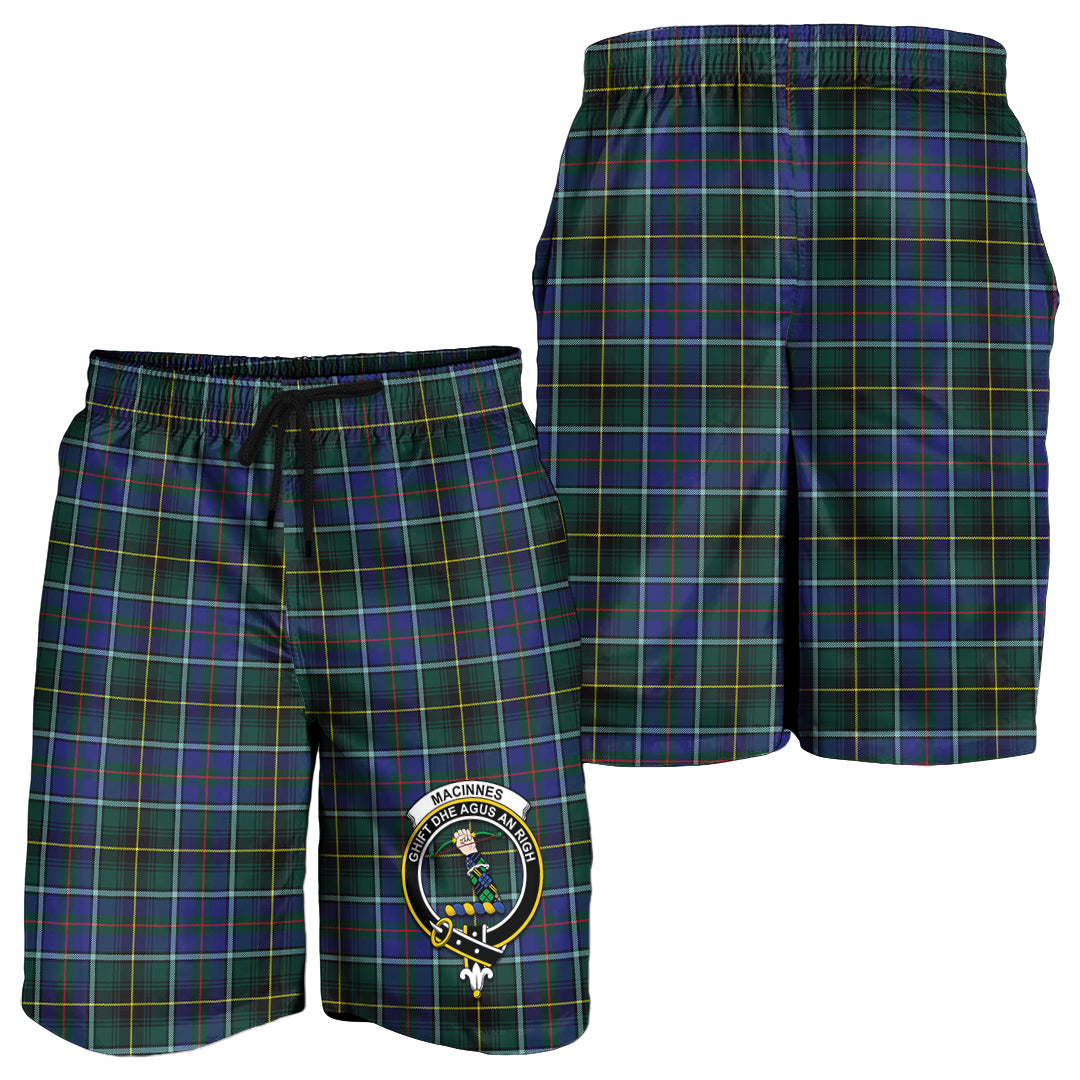 macinnes-modern-tartan-mens-shorts-with-family-crest