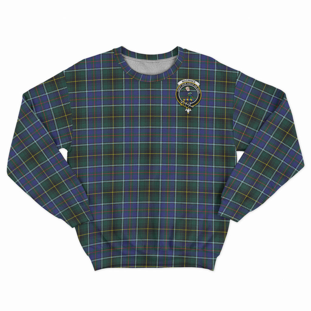 MacInnes Modern Tartan Sweatshirt with Family Crest - Tartan Vibes Clothing