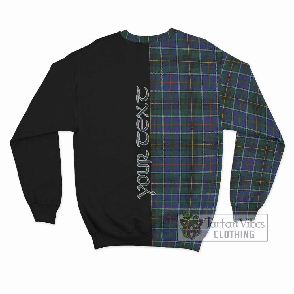 MacInnes Modern Tartan Sweatshirt with Family Crest and Half Of Me Style - Tartanvibesclothing Shop